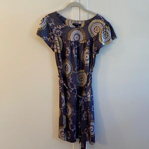 Banana Republic Purple and Gold Mini Dress